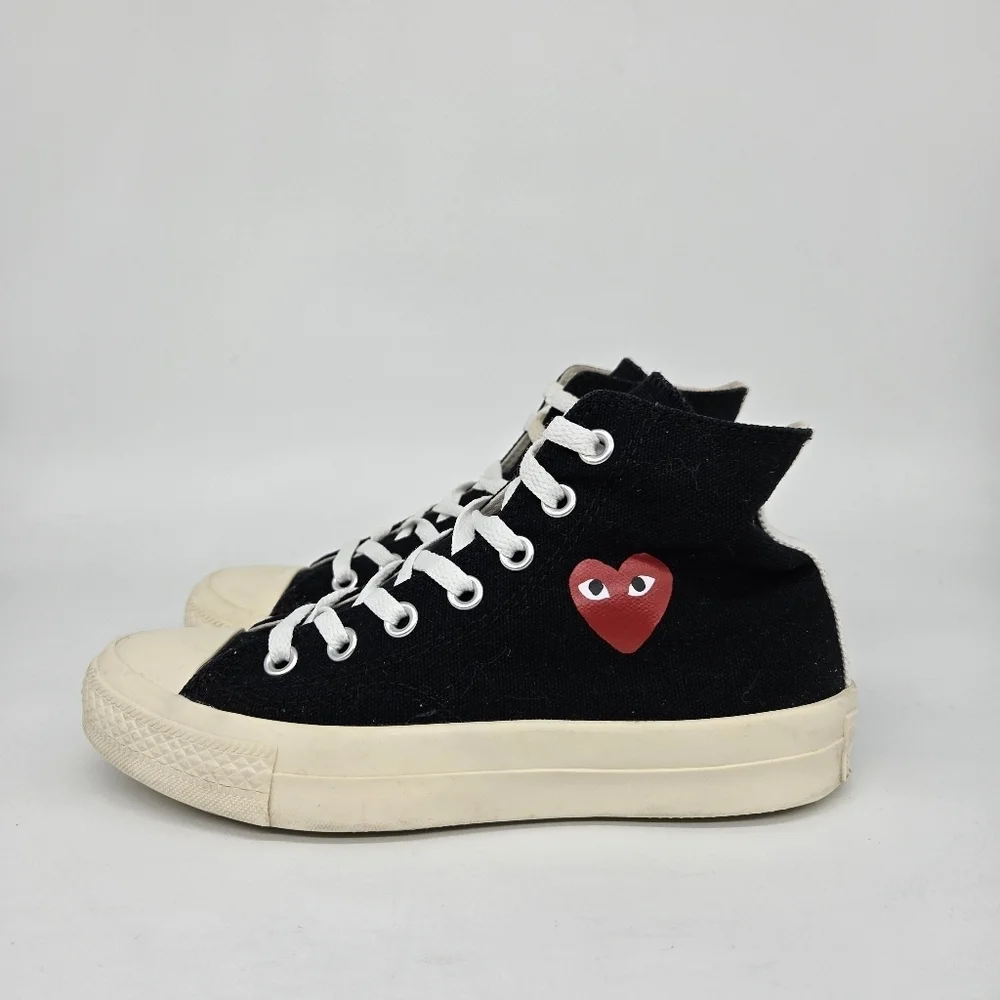 Comme des Garcons x Converse Chuck Taylor All Star Hi Black Shoes Women's Size 6